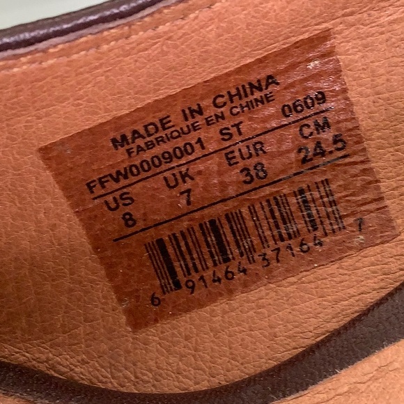 Fossil Allison Leather Peep toe wood heels platform size 8 EUC - Picture 8 of 16